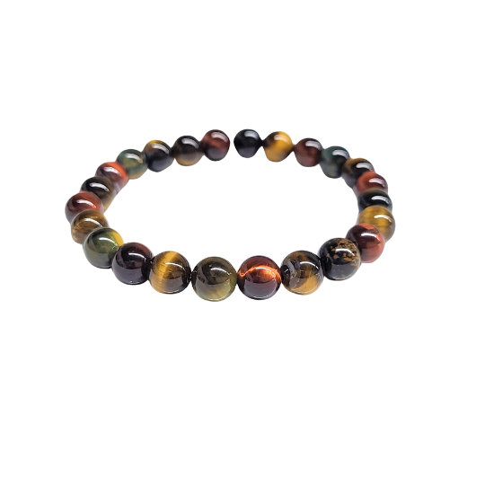 tri color 8mm tiger eye Brafcelet