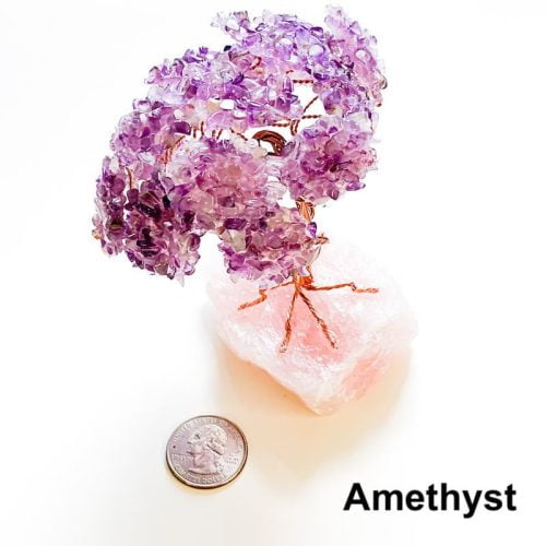 Gemstone Tree - Amethyst with Quarter