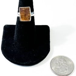 Orange Kyanite Size 7 Ring with Quarter