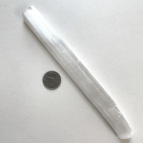 Selenite Stick with Quarter