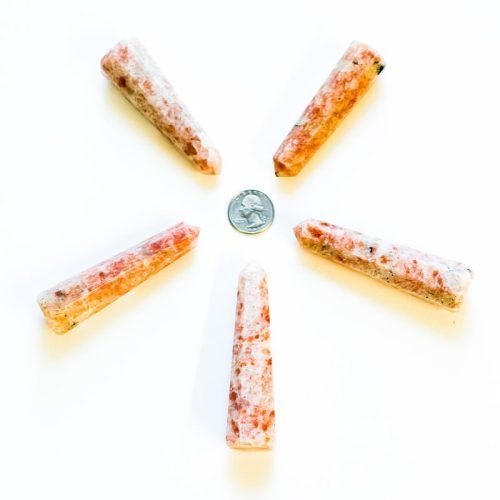 Sunstone Standing Points Laying with Quarter