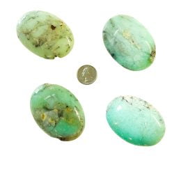 Chrysoprase Palm Stones with Quarter