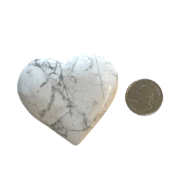 Howlite heart with quarter
