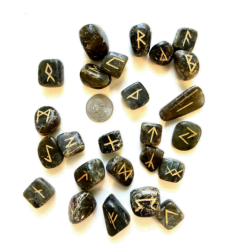 Labradorite Runes with quarter