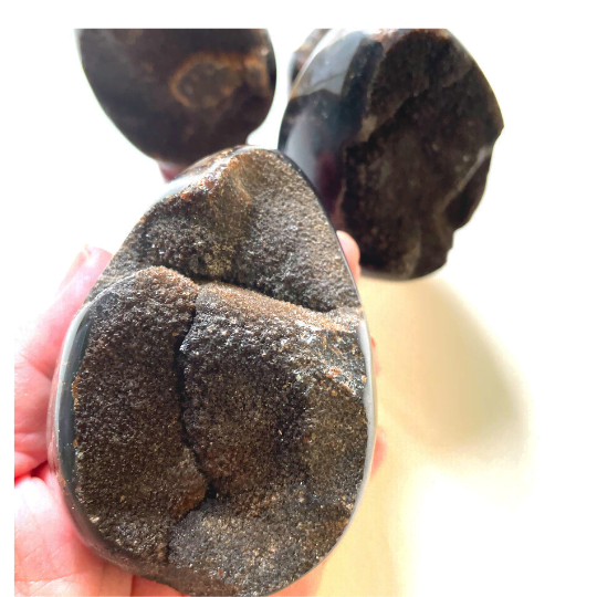 Septarian Druzy with Hand