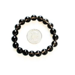 Smoky Quartz 10 mm Bracelet with Quarter