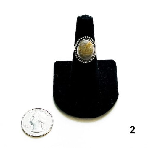 Rutilated Quartz Ring Size 6 - 2 with Quarter