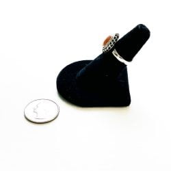 Sunstone Ring Size 6 Side with Quarter