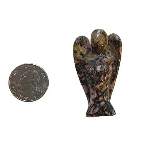 Rhodonite Angel 2with quarter