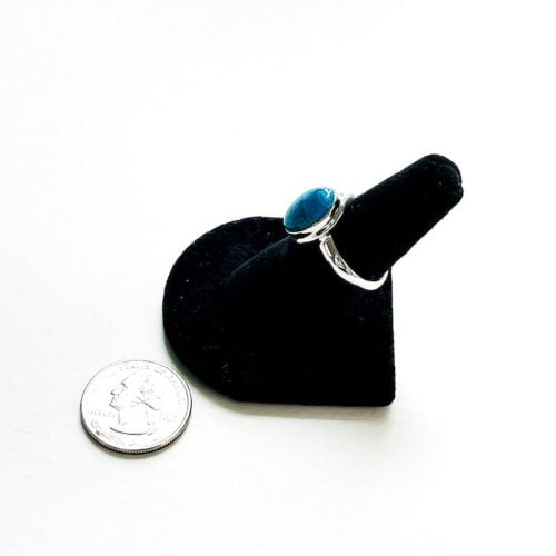 Apatite Ring Size 9 Side with Quarter