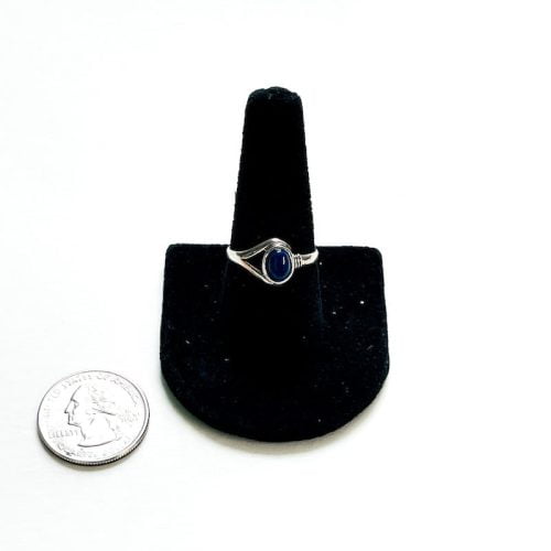 Lapis Lazuli Ring Size 9 with Quarter