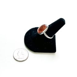 Sunstone Ring Size 9 Side with Quarter