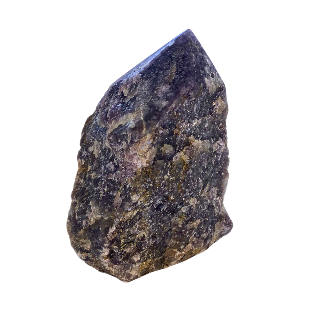 lepidolite semi-polished standing point