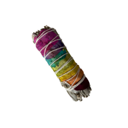 White Sage Smudge Stick with Colorful Rose Petals