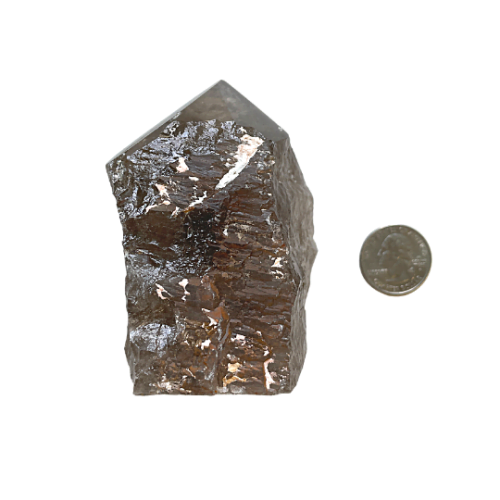 smoky quartz top polished pt with quarter