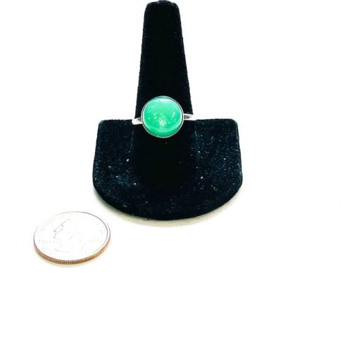Chrysoprase Ring Size 11 with Quarter