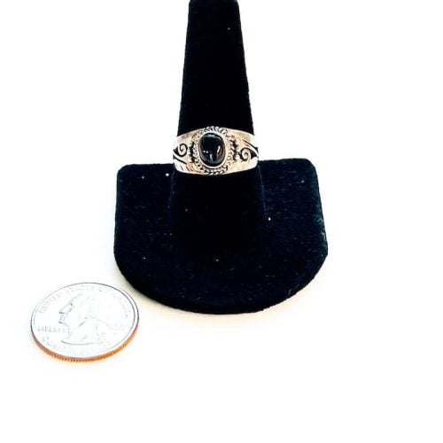 Garnet Ring Size 10 with Quarter