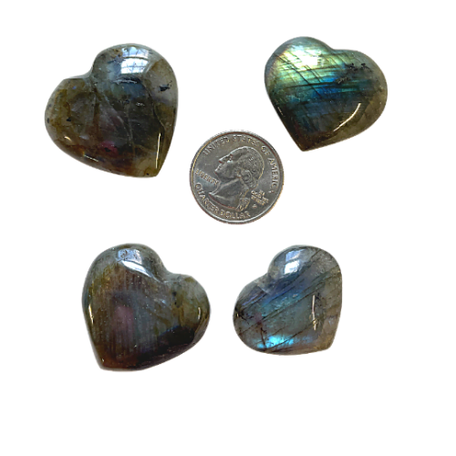 Labradorite heart with Quarter