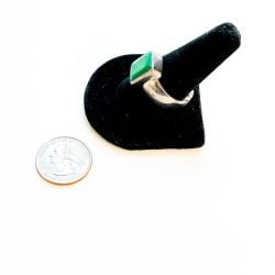 Malachite Men's Ring Size 11 Side with Quarter