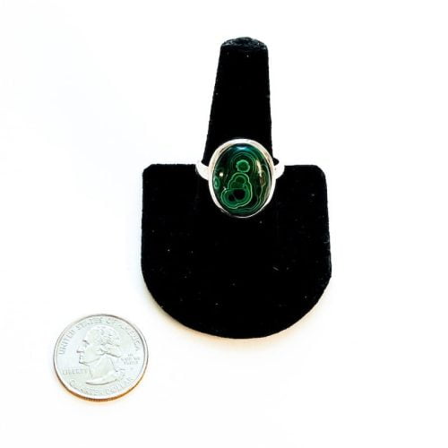 Malachite in Chrysocolla Ring Size 11 with Quarter