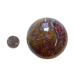Pietersite Sphere with quarter
