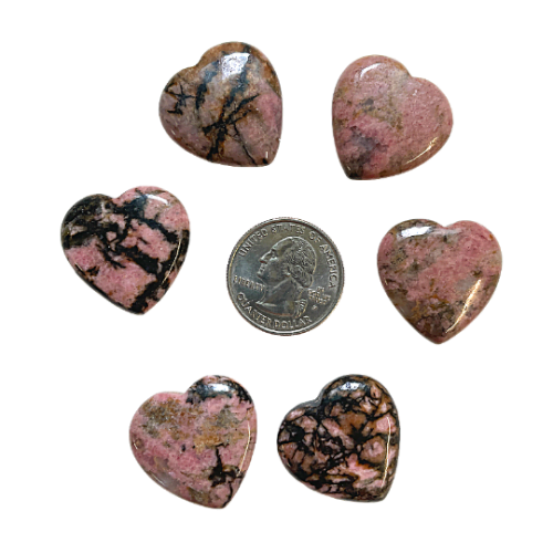 Rhodonite Heart $5 with quarter
