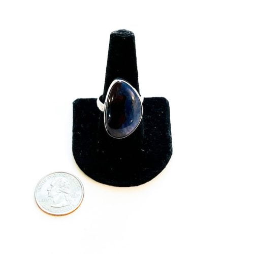 Sugilite with Richterite Ring Size 12 Adjustable with Quarter
