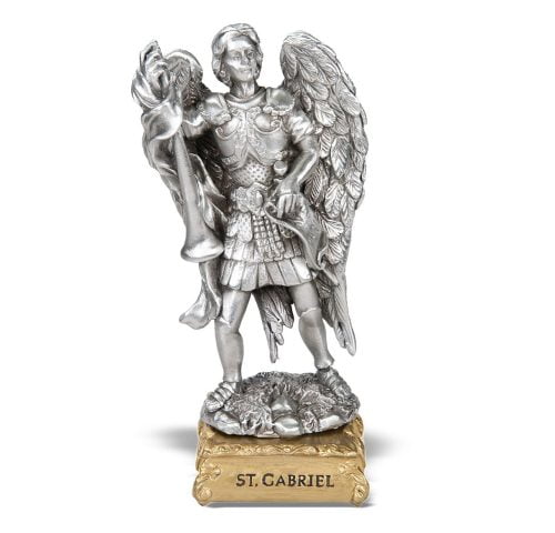 Saint Gabriel Pewter Statue