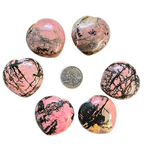 Rhodonite Heart 1.5 inch $14 with quarter
