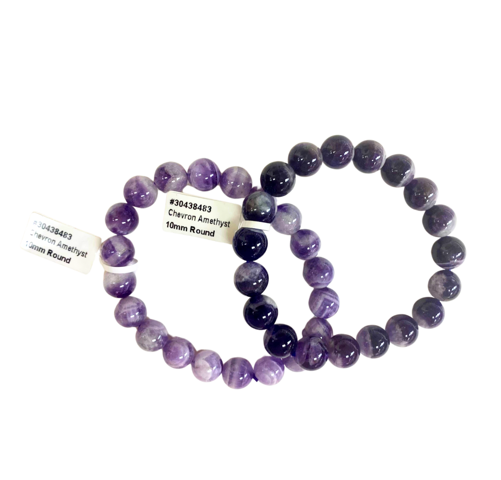 Chevron Amethyst 10mm Bracelet