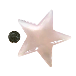 Pink Calcite Star Bowl with quarter