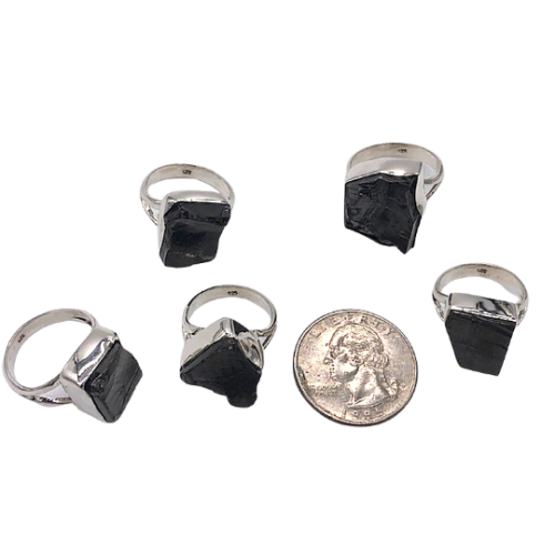 ELITE SHUNGITE STERLING SILVER RING