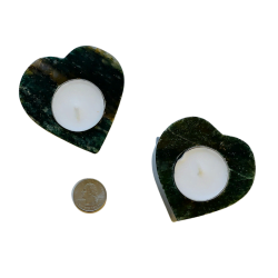 Emerald Tealight Heart with Quarter