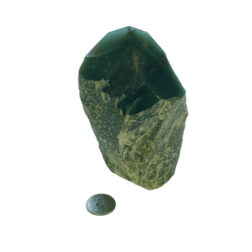 Green Aventurine Semi Polished Point with Quarter