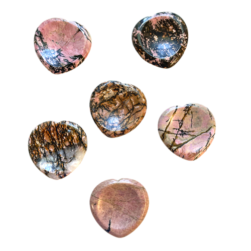 Rhodonite Heart Worry Stone