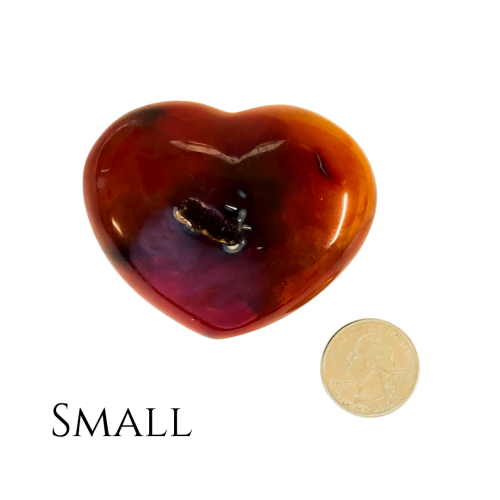 Small Carnelian Heart with Quarter