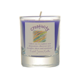 Creativity Crystal Journey Glass Filled Votive Soy Candle