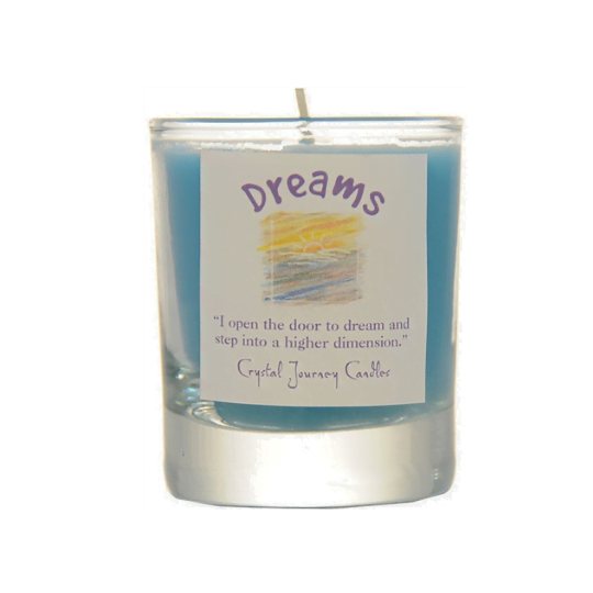 Dreams Crystal Journey Glass Filled Votive Soy Candle