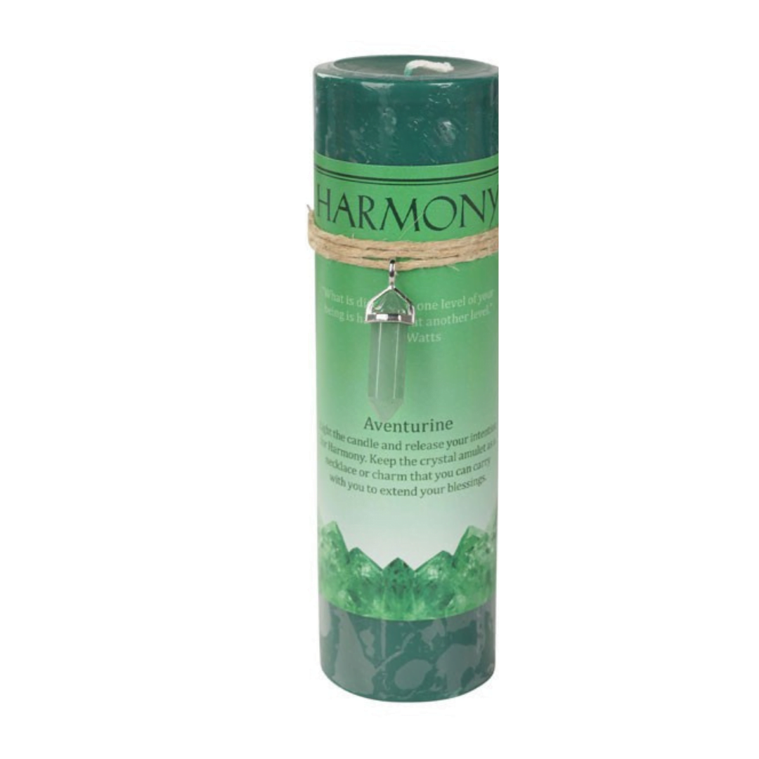 Harmony Crystal Energy Candle with Green Aventurine Pendant