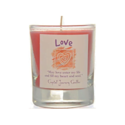 Love Crystal Journey Glass Filled Votive Soy Candle