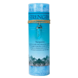 Strength Crystal Energy Candle with Turquoise Howlite Pendant