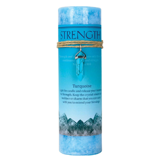Strength Crystal Energy Candle with Turquoise Howlite Pendant