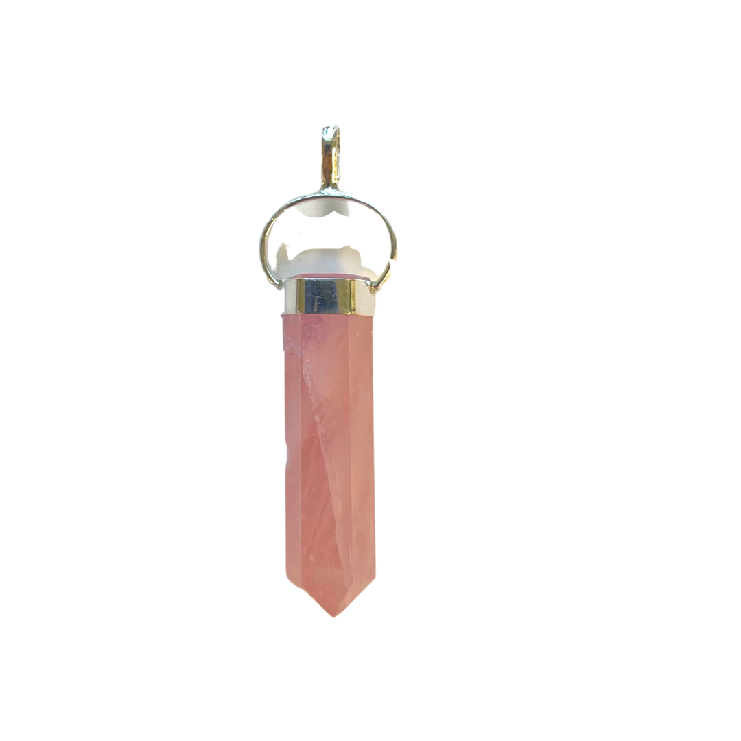 Rose Quartz SS Power Pendant