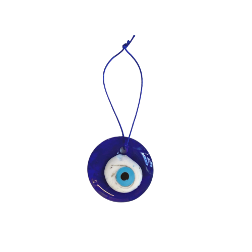 blue glass evil eye wall hanging