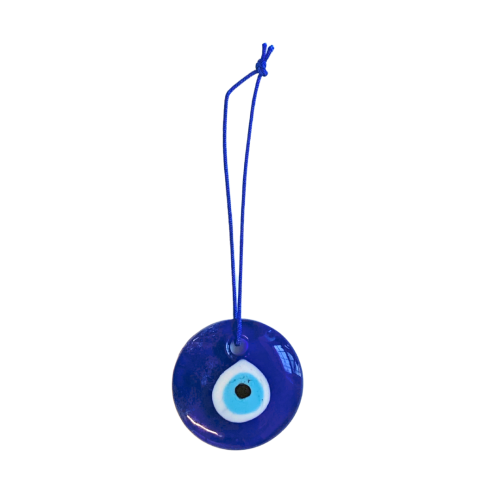 blue glass evil eye 1.5" wall hanging