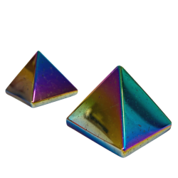 2 rainbow aura pyramids side view
