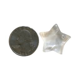 clear quartz star with quarter
