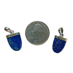 lapis lazuli pendant tongue shape with quarter
