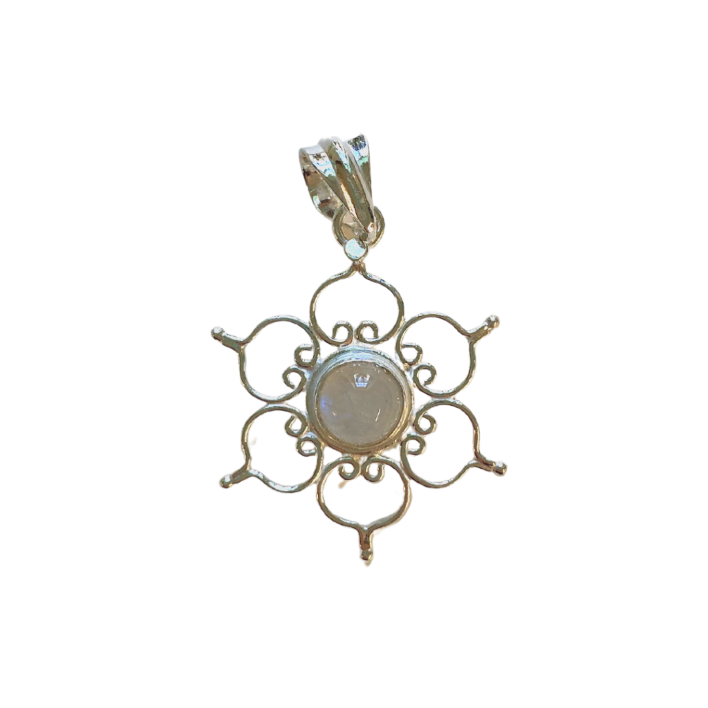 Rainbow Moonstone Lotus pendan