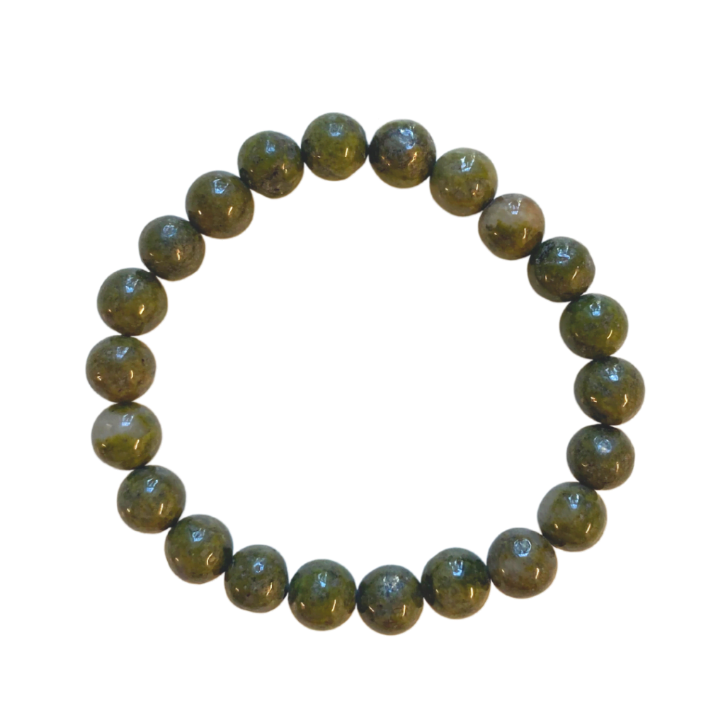 epidote with pyrite bracelet